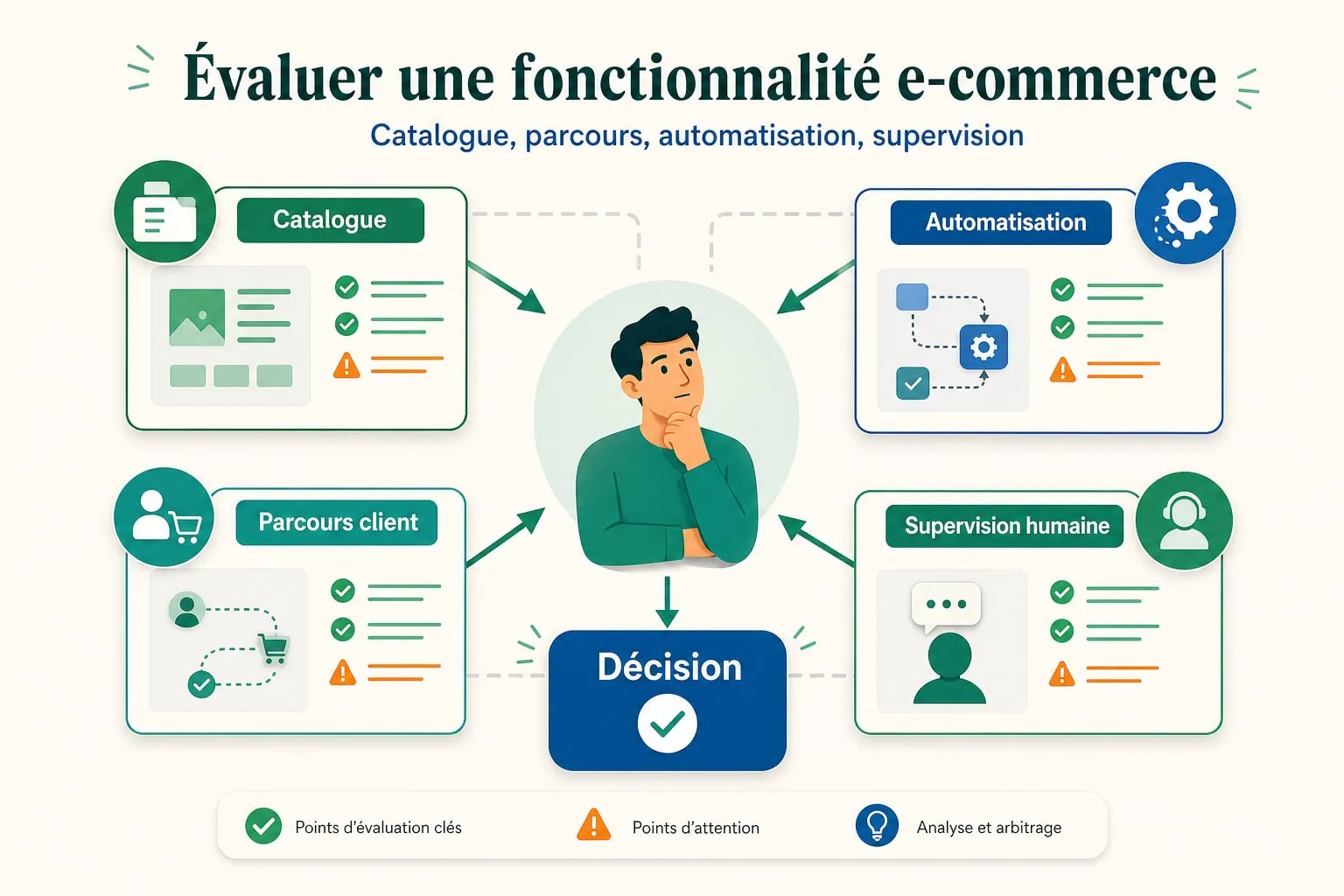 Responsables e-commerce évaluant les nouvelles fonctionnalités d'une plateforme de vente en ligne