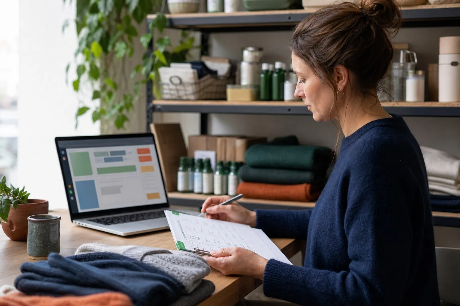 Responsable de petite boutique contrôlant son catalogue, ses commandes et sa liste de tâches