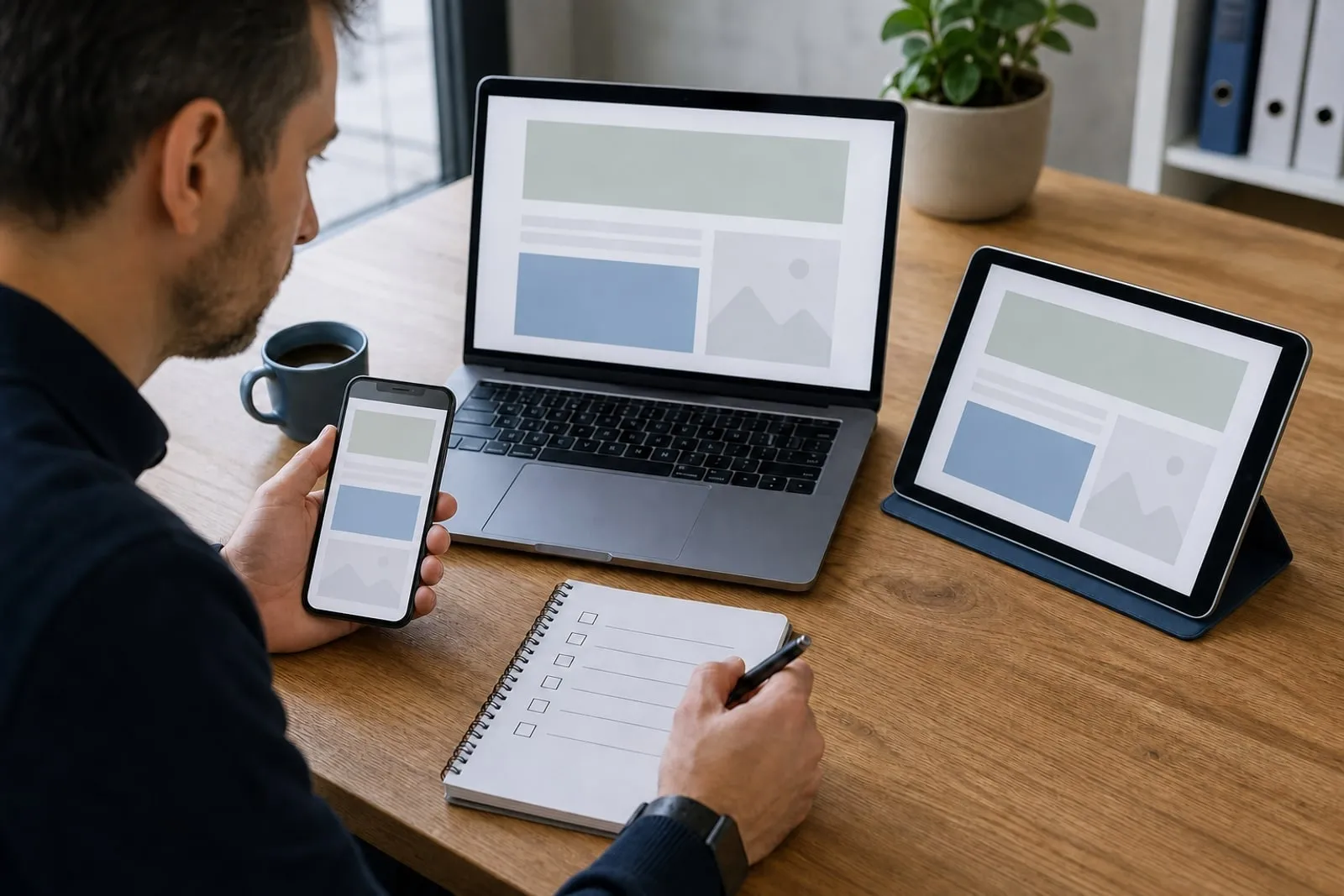 Contrôle d'un même site web sur ordinateur, tablette et téléphone avant sa livraison